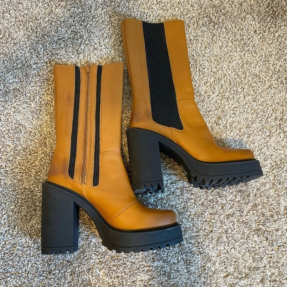 Free People Tristan Chelsea Boot Platform Lug chunky size 39